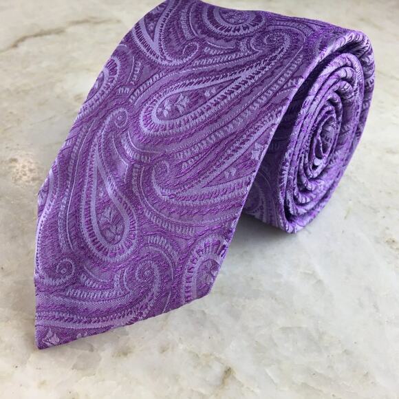HUGO BOSS "BOSS" PAISLEY SILK TIE - Picture 1 of 15